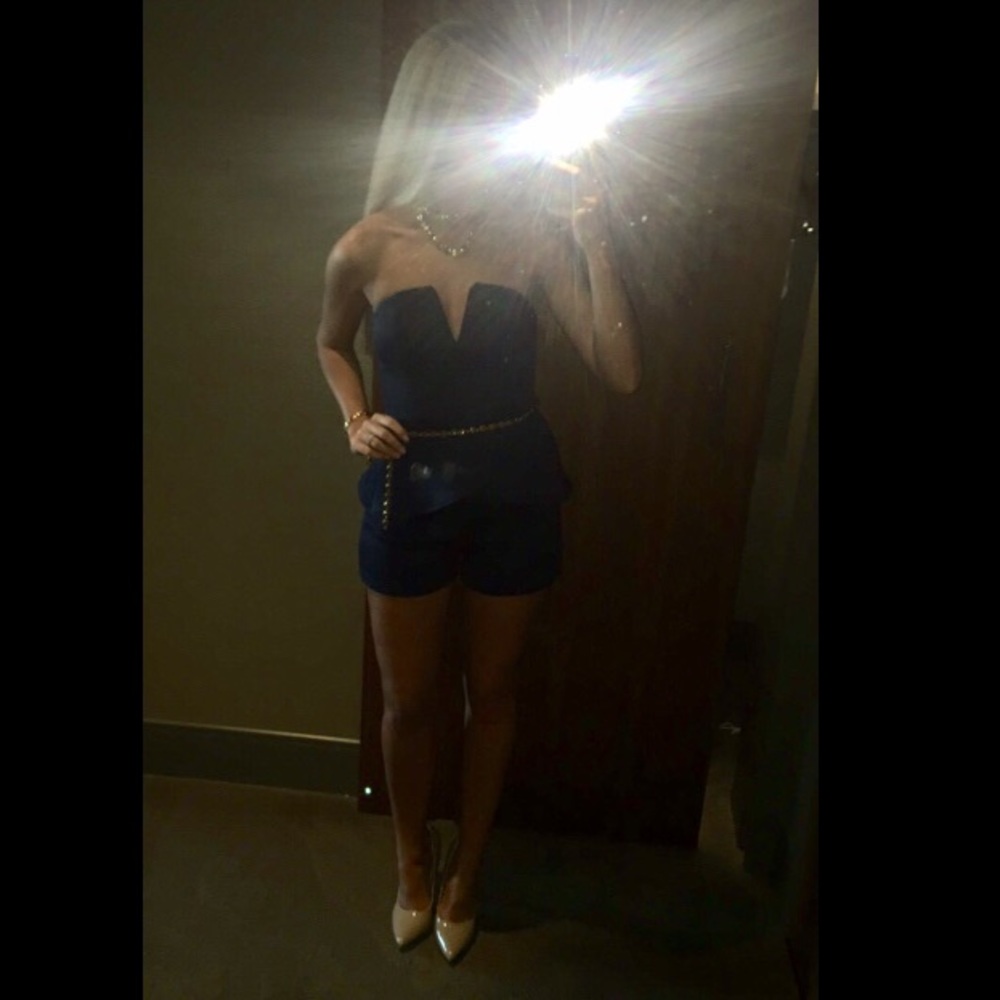 Navy blue scuba romper